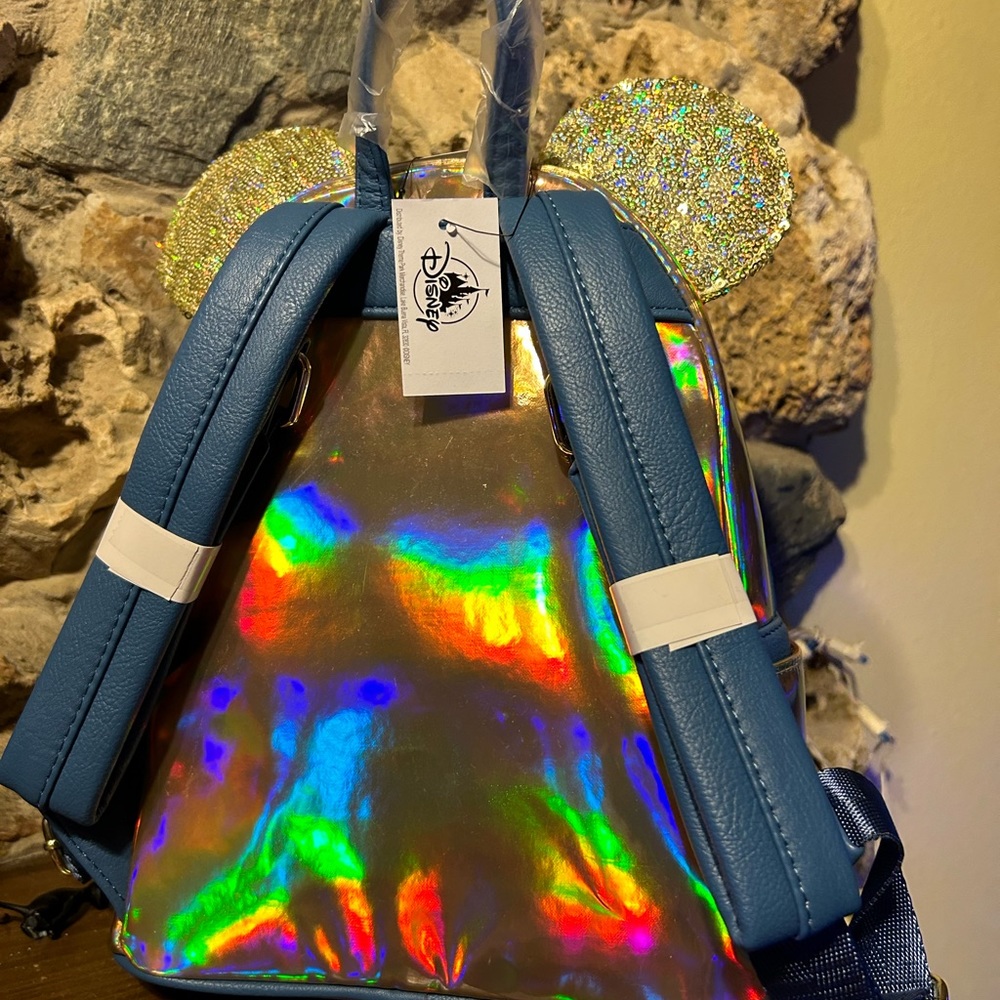 Disney 50th Anniversary Gold & Blue Sequin Loungefly Bag - Picture 13 of 13